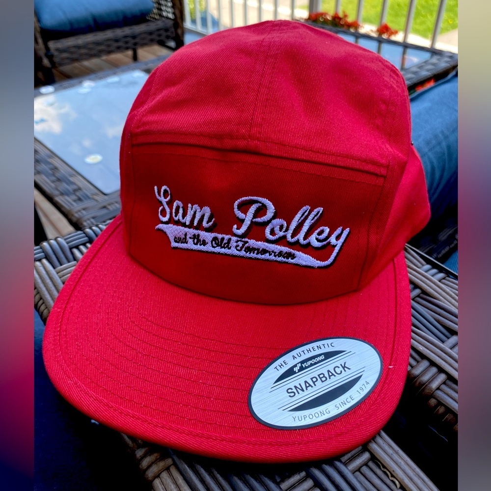 ‘Sam Polley’ Five panel stylist red cap for Adults